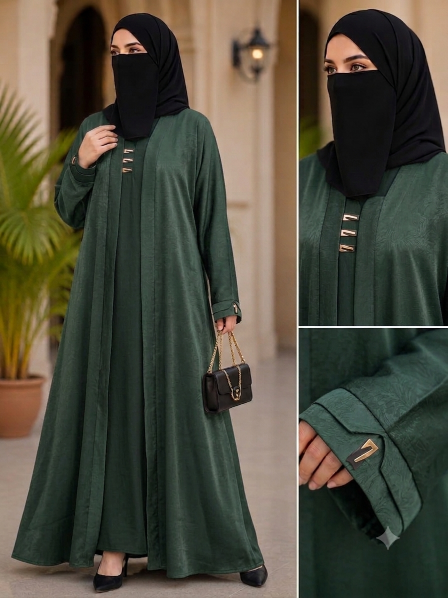 Metallic Accent Abaya ✨
