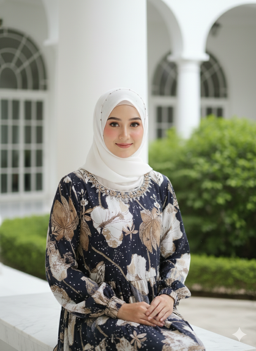 Printed Full-Length Turkish Maxi Dress