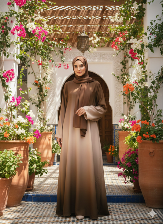 Desert Bloom Abaya🌄(Dual shade)