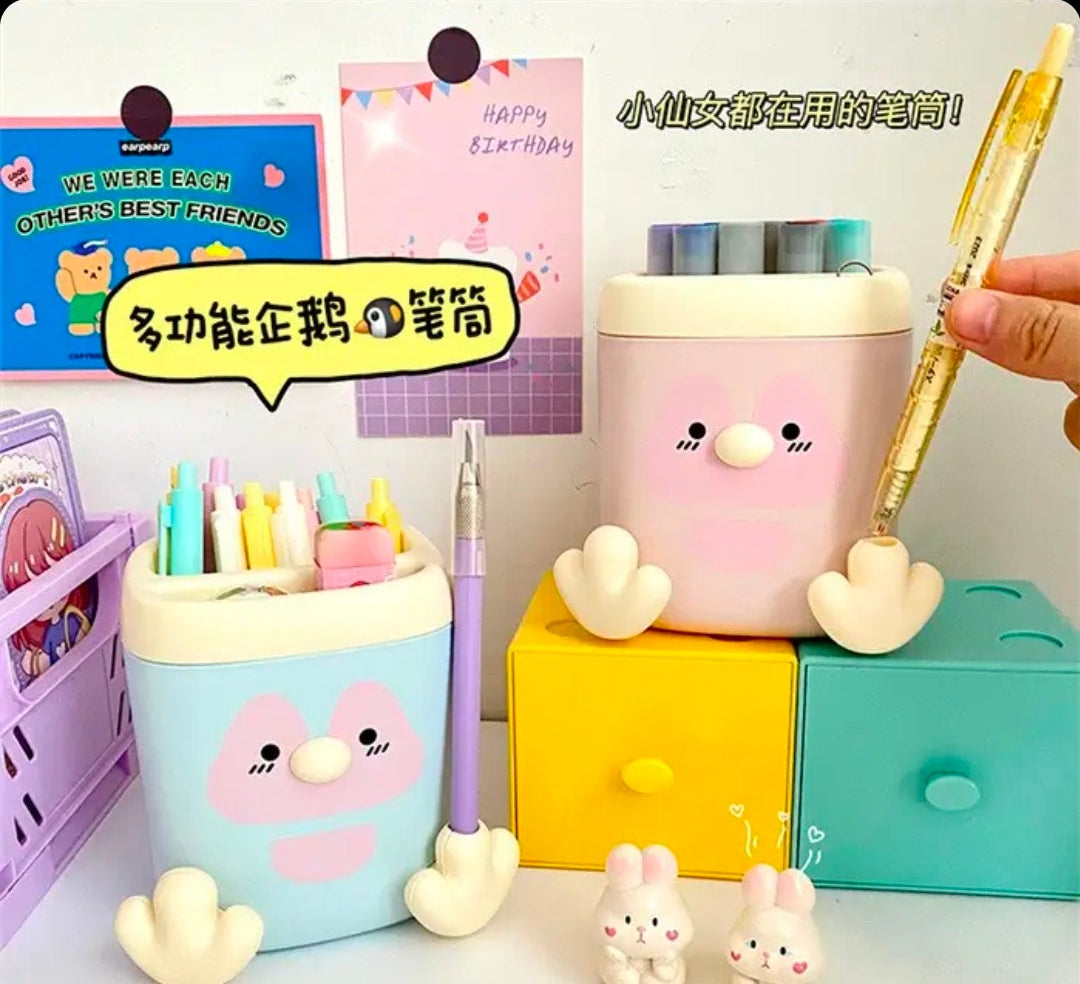🐰 Cute Rabbit Desk Pen Holder – Multi-Utility Organizer