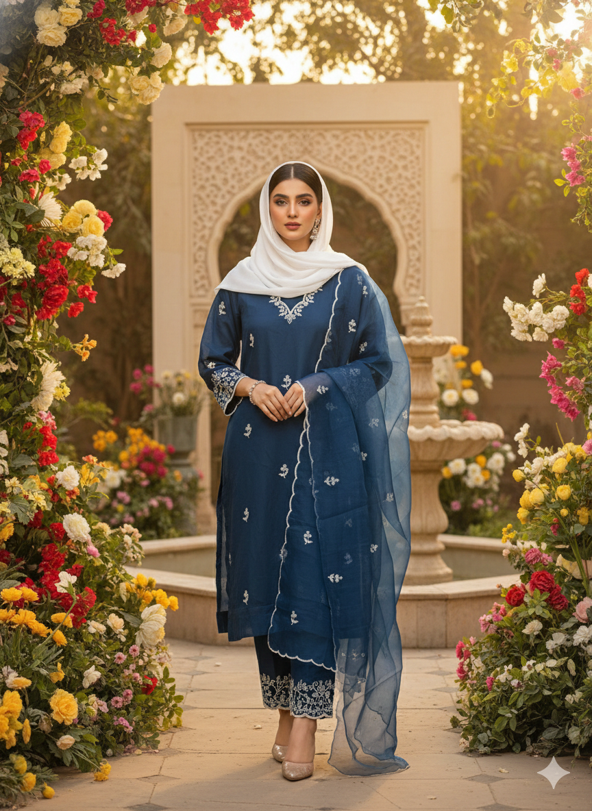 Chanderi kurta set with dupatta