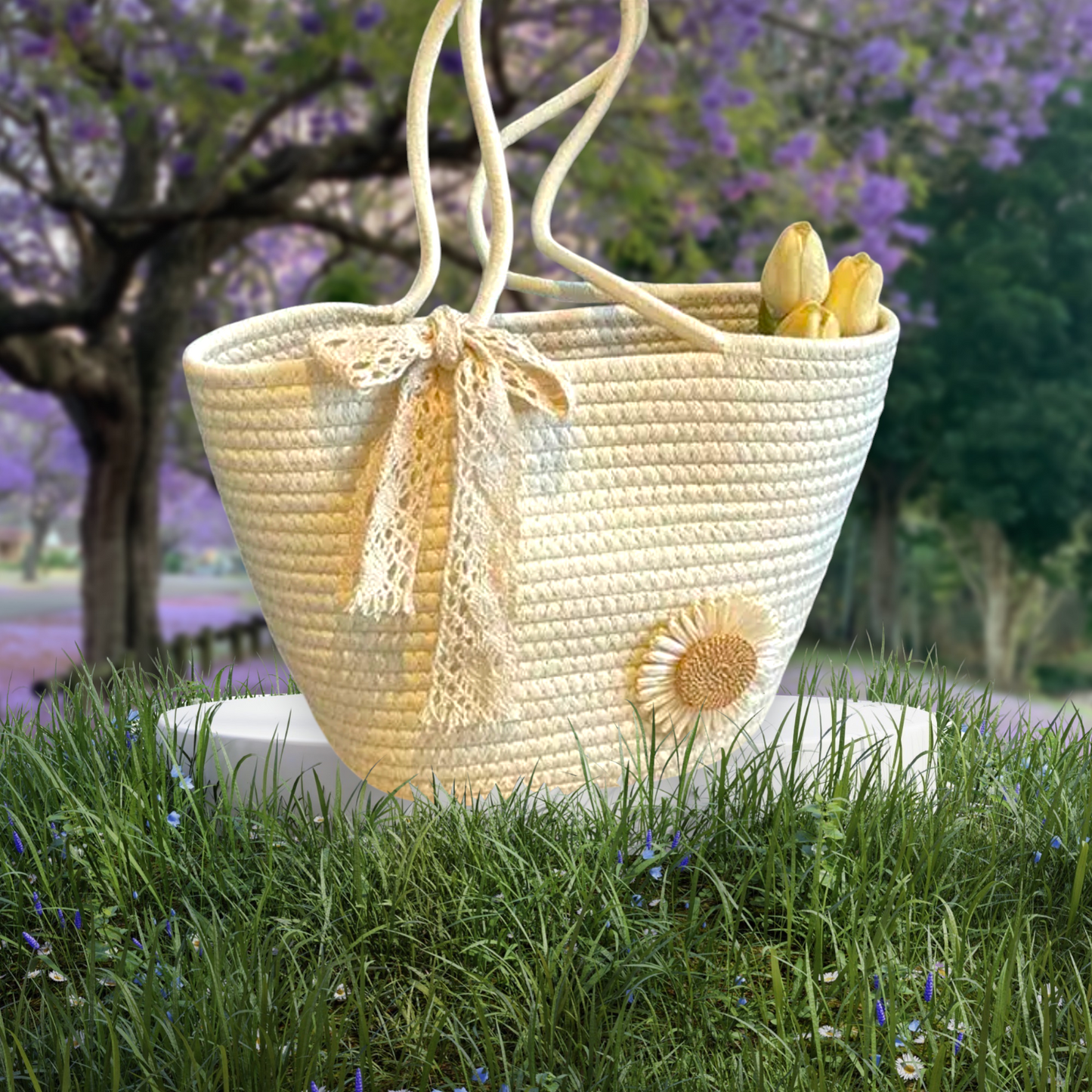 Elegant Handwoven Jute Tote 🛍️ bag