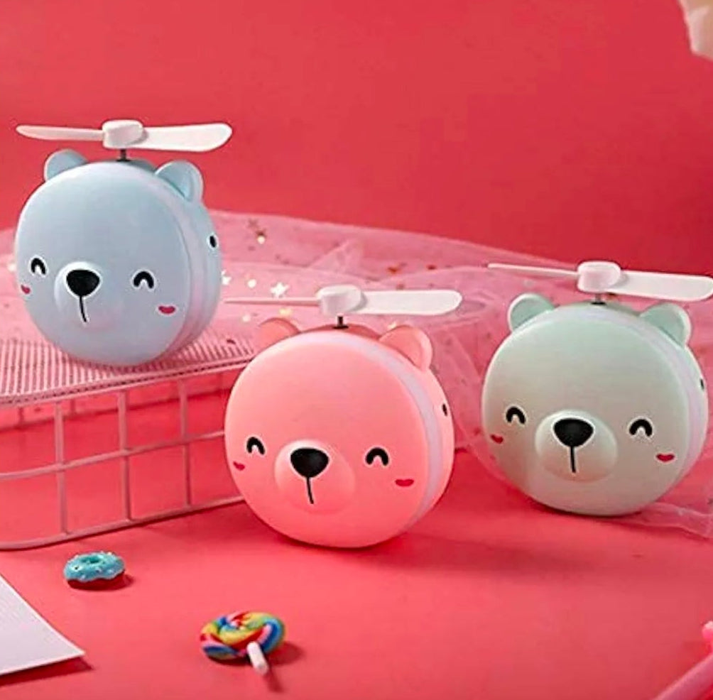 Travel Mini Carton Make Up/Mirror with LED Lights USB Fan ( Color on availablity)