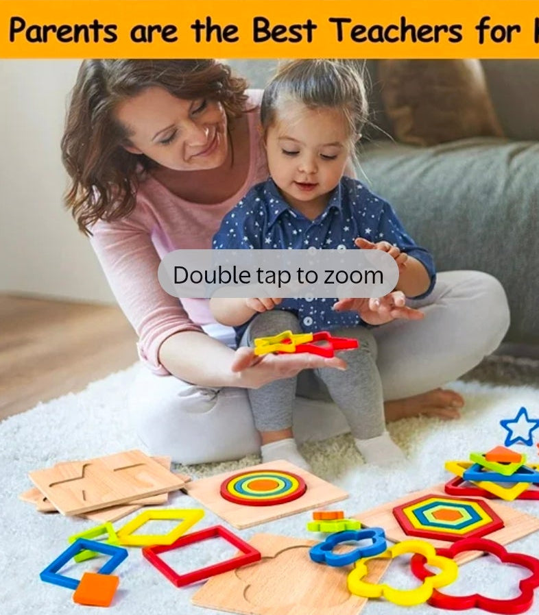 Wooden shape puzzles