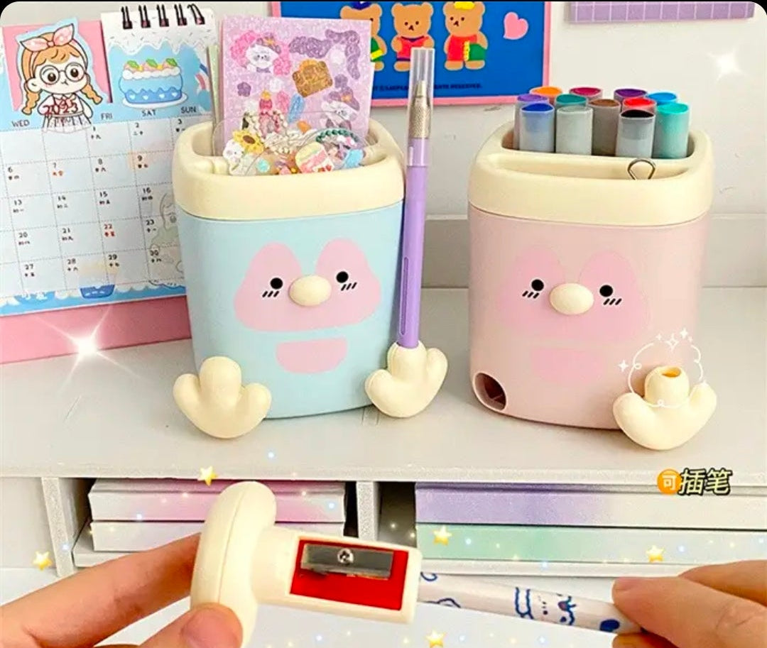 🐰 Cute Rabbit Desk Pen Holder – Multi-Utility Organizer