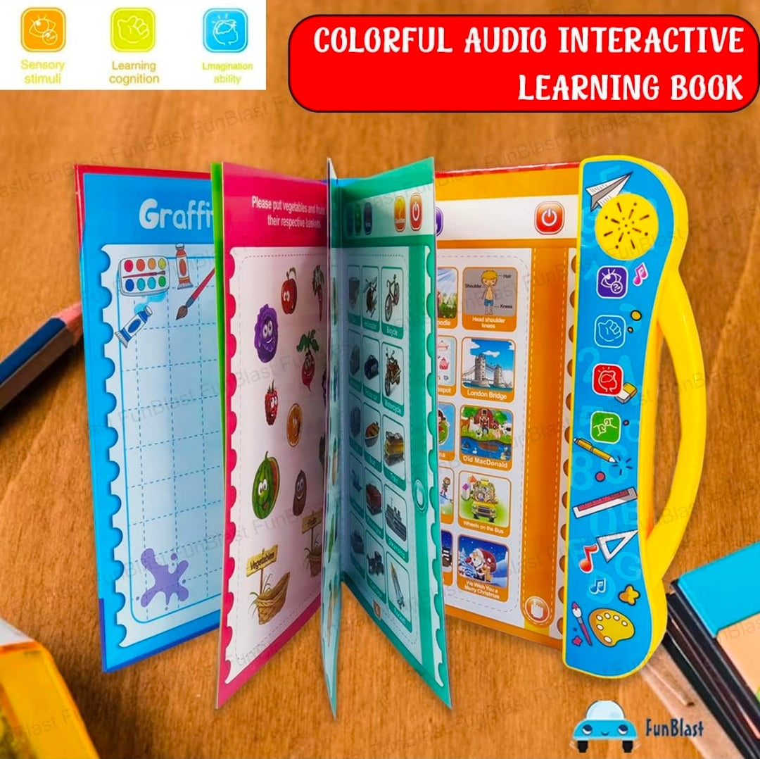 Interactive Sound Book for Kids (Ages 2–7) – Learn Alphabets, Numbers, Shapes & Phonics | Educational Talking Book with Music & Touch Features |