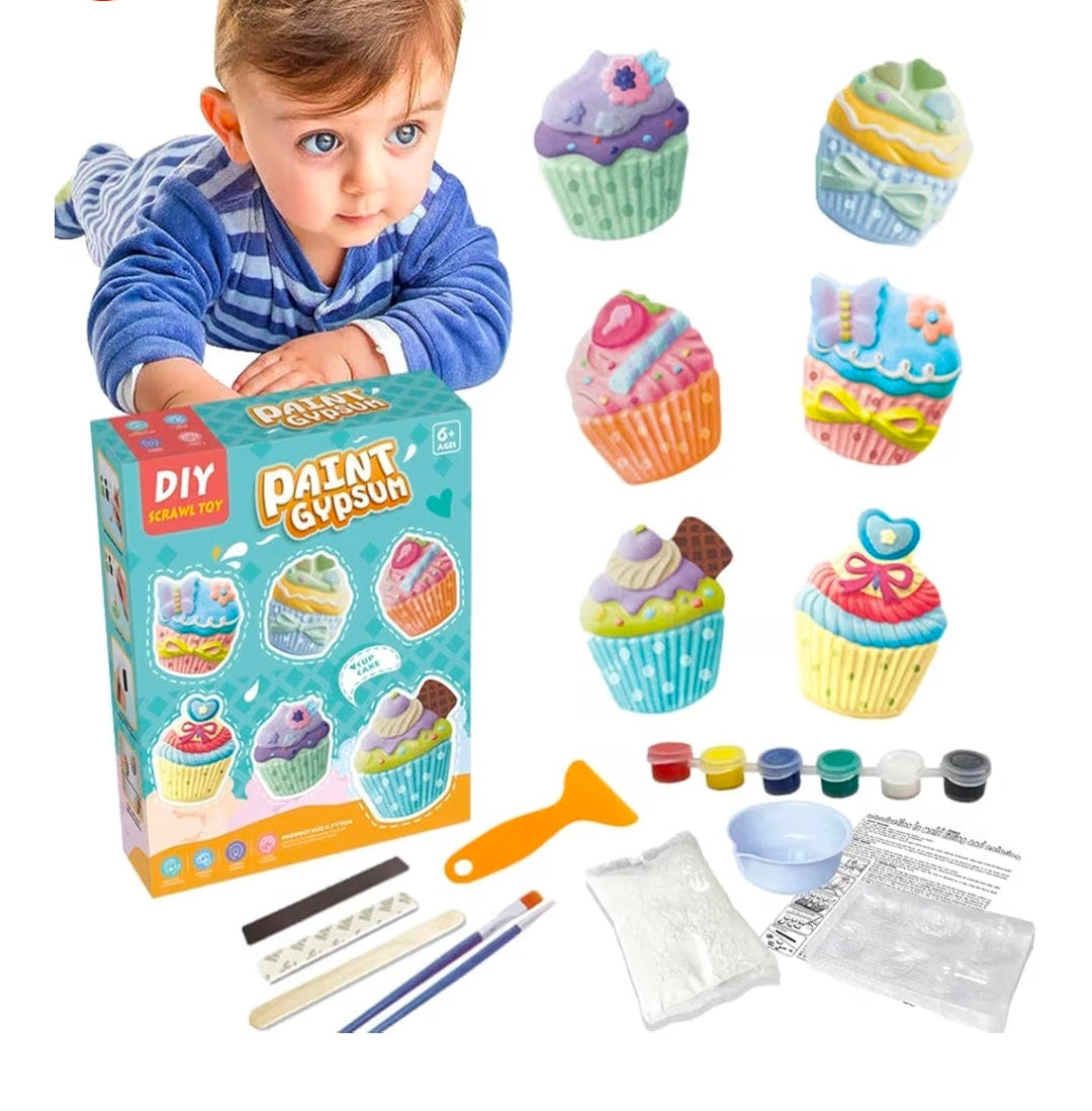 DIY Gypsum Fridge Magnet Plaster Painting Kit for Kids, Mould and Paint Kits