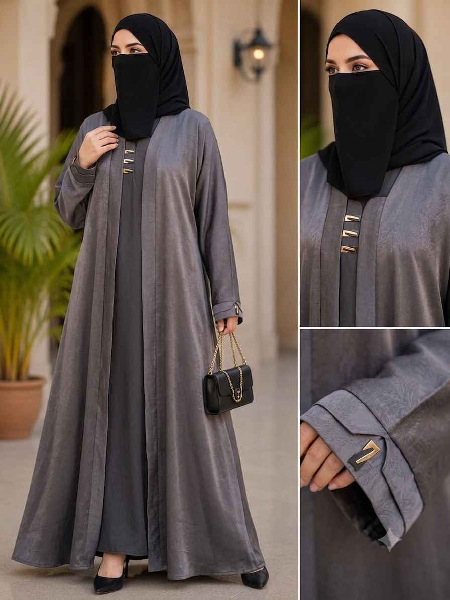 Metallic Accent Abaya ✨