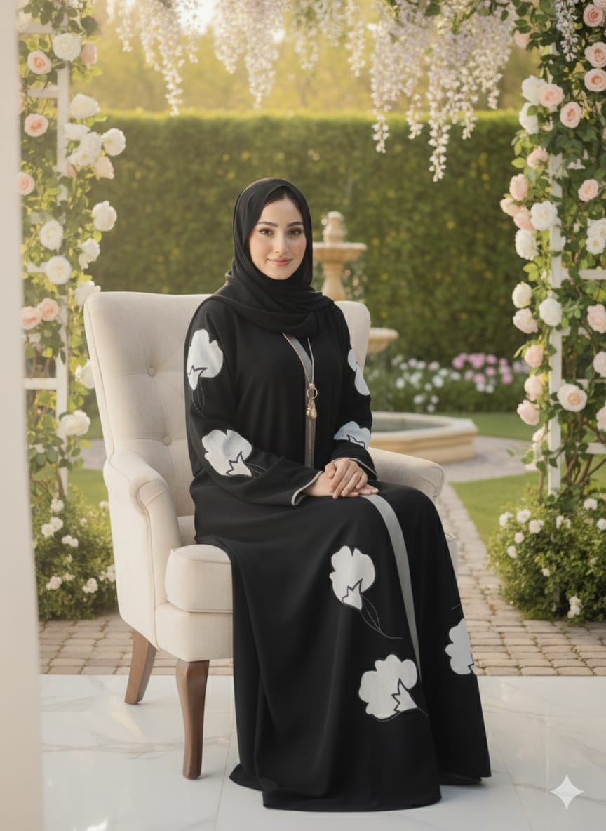 The Floral Shrug Abaya