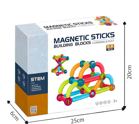 Magnetic Toys for Kids Balls and Stick Constructing Set of 52 Pcs. and Creative STEM Learning Educational Game