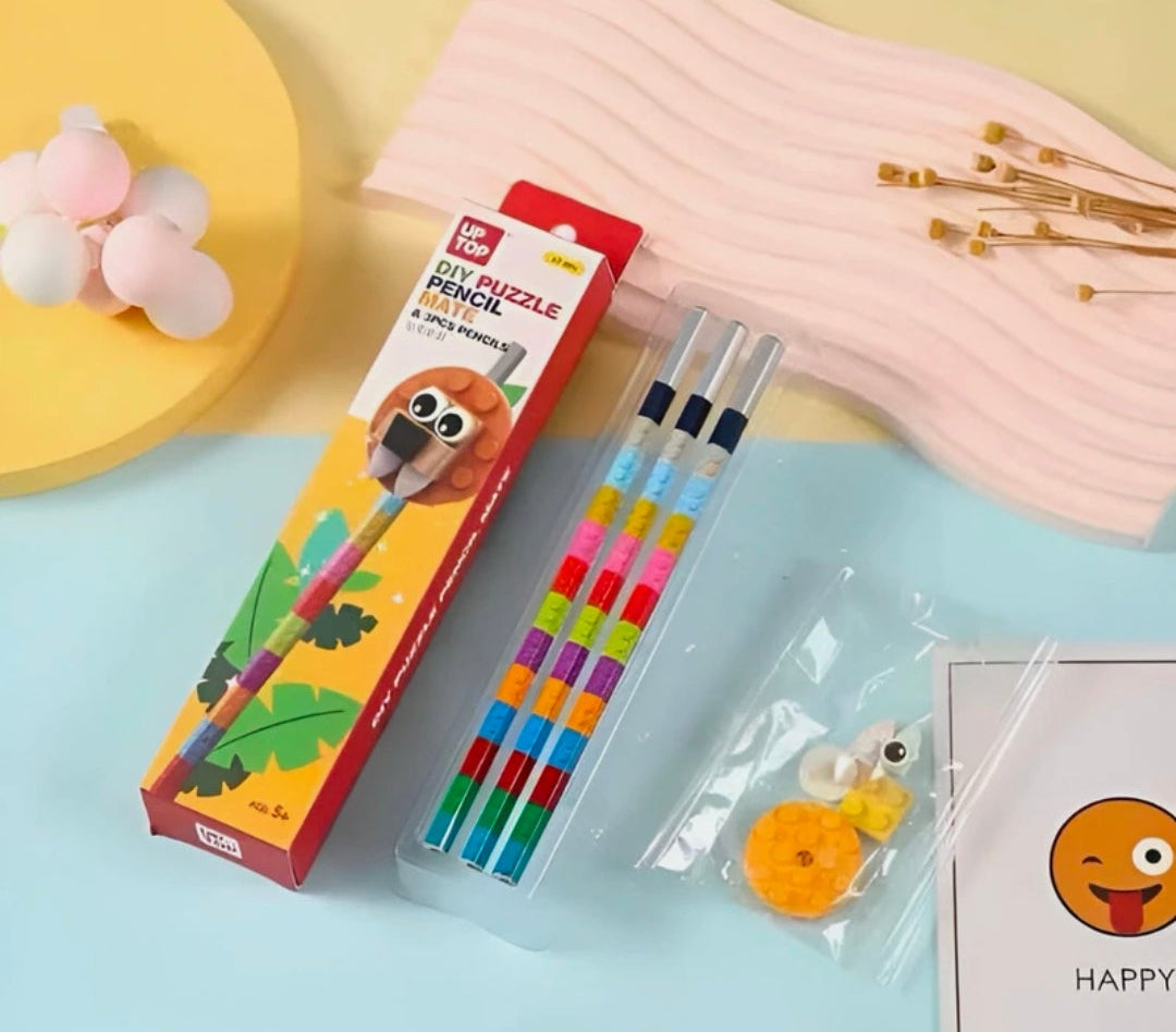 ✏️ DIY Puzzle Pencil Set (Set of 3)