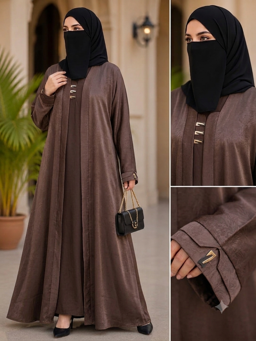 Metallic Accent Abaya ✨