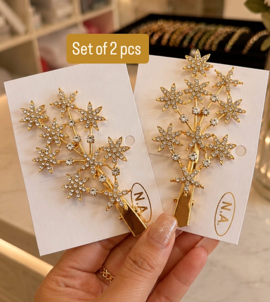 🌸 Celestial Crystal Star Hair Pin